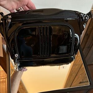 Elegant Black Patent Crossbody Bag